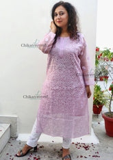 Sanya Organza Chikankari Kurta | lucknowi chikan kurti | lakhnavi kurta | chicken curry kurti | lucknow chikankari kurti